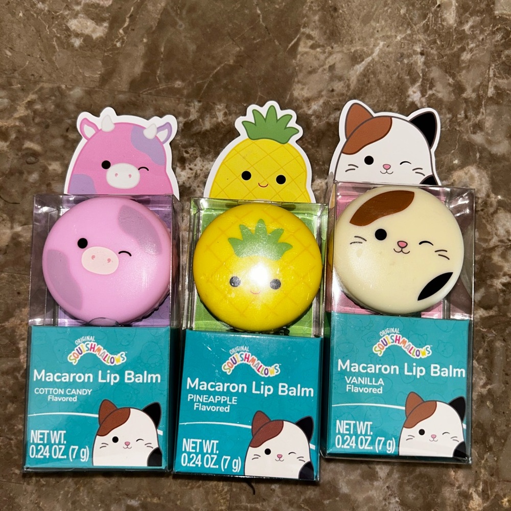 NWT  Squishmallows Macaron Lip Balms